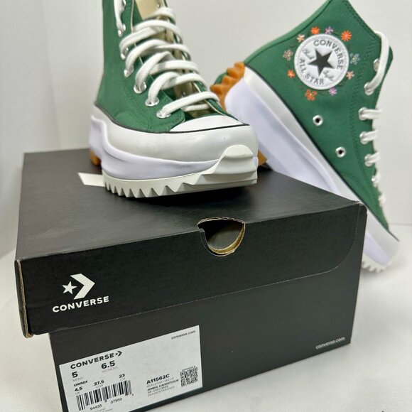 NEW | Converse Run Star Hike Platform Size 6.5 Women Green Canvas High Top - Picture 2 of 16